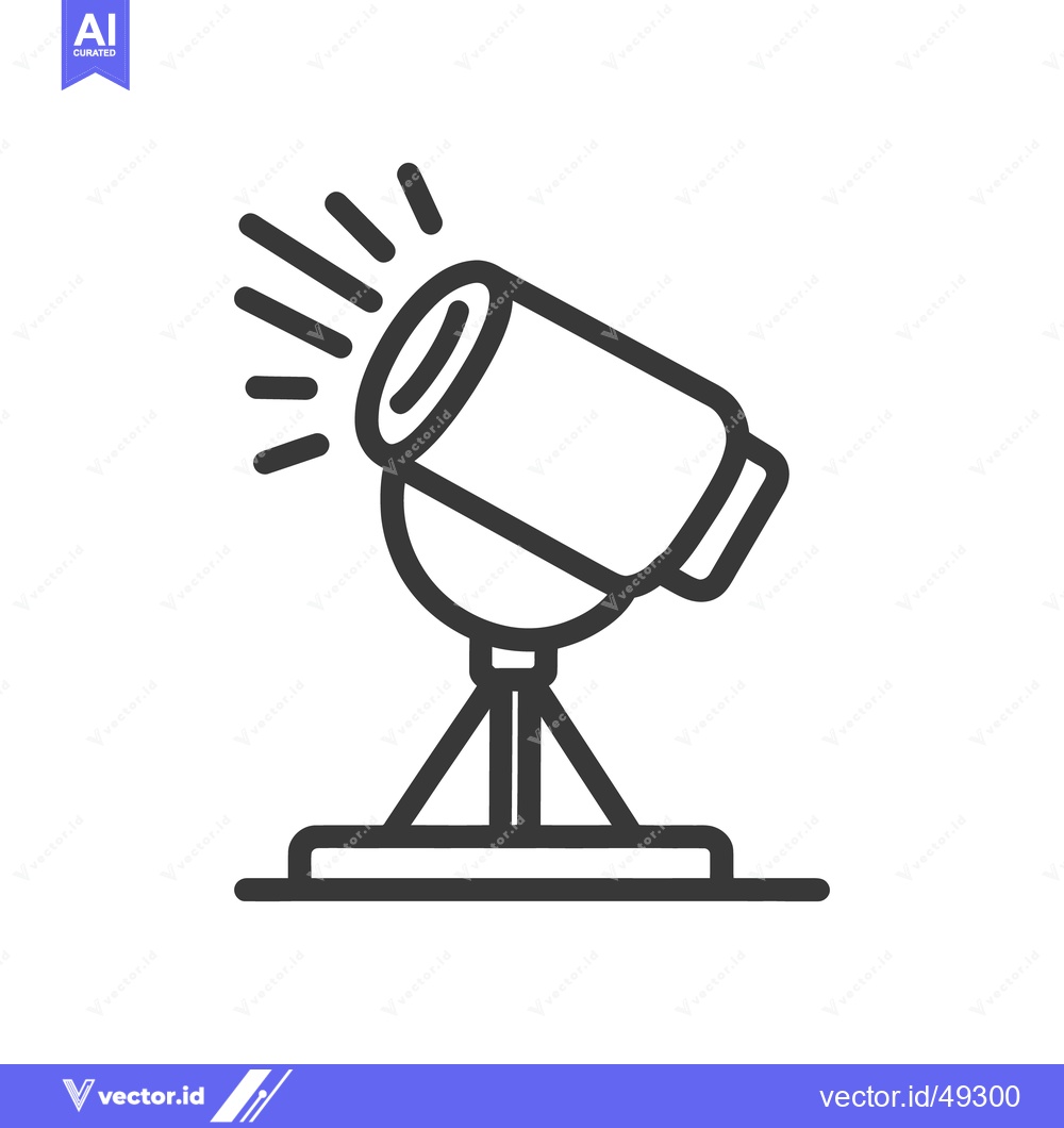 Premium Vector of Spotlight Icon: Minimalist Vector Illustration of Stage Lighting Equip