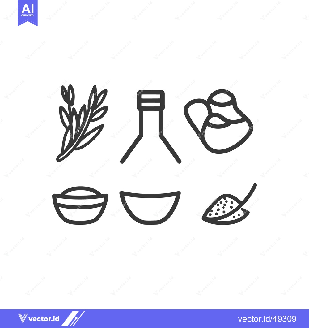 Premium Vector dari Icons Representing Cooking Ingredients and Utensils in Simple Form