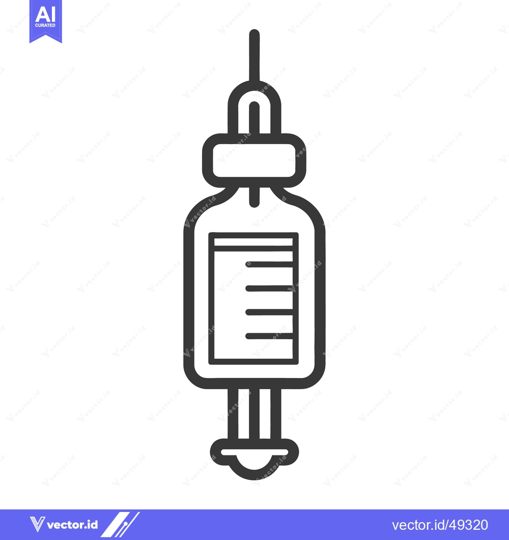 Premium Vector dari A black and white linear illustration of a medical intravenous drip
