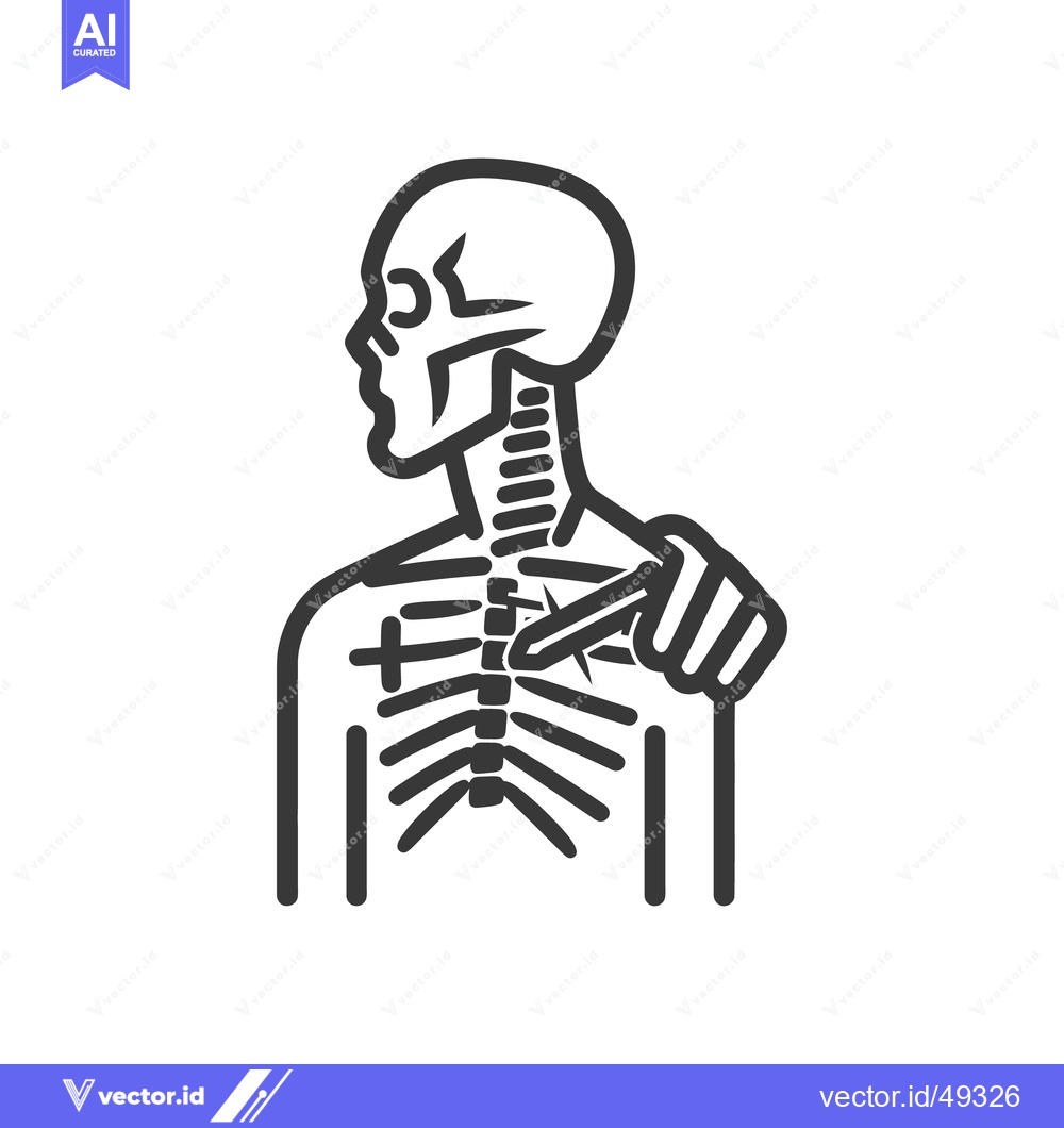Premium Vector of A stylized illustration of a human skeleton pointing towards itself