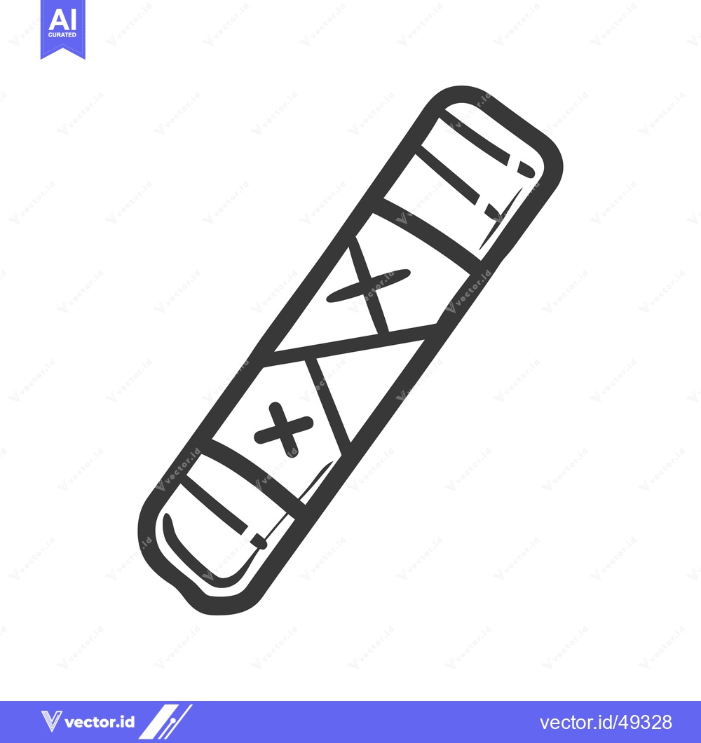 Premium Vector of An illustration depicts a bandage with decorative cross markings on it
