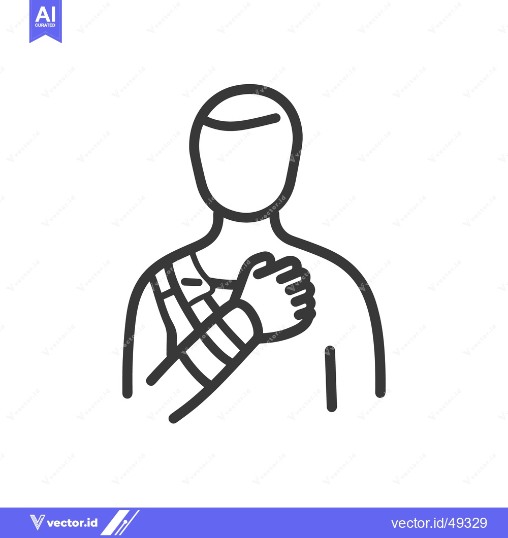 Premium Vector dari A person with a shoulder injury wears an arm sling