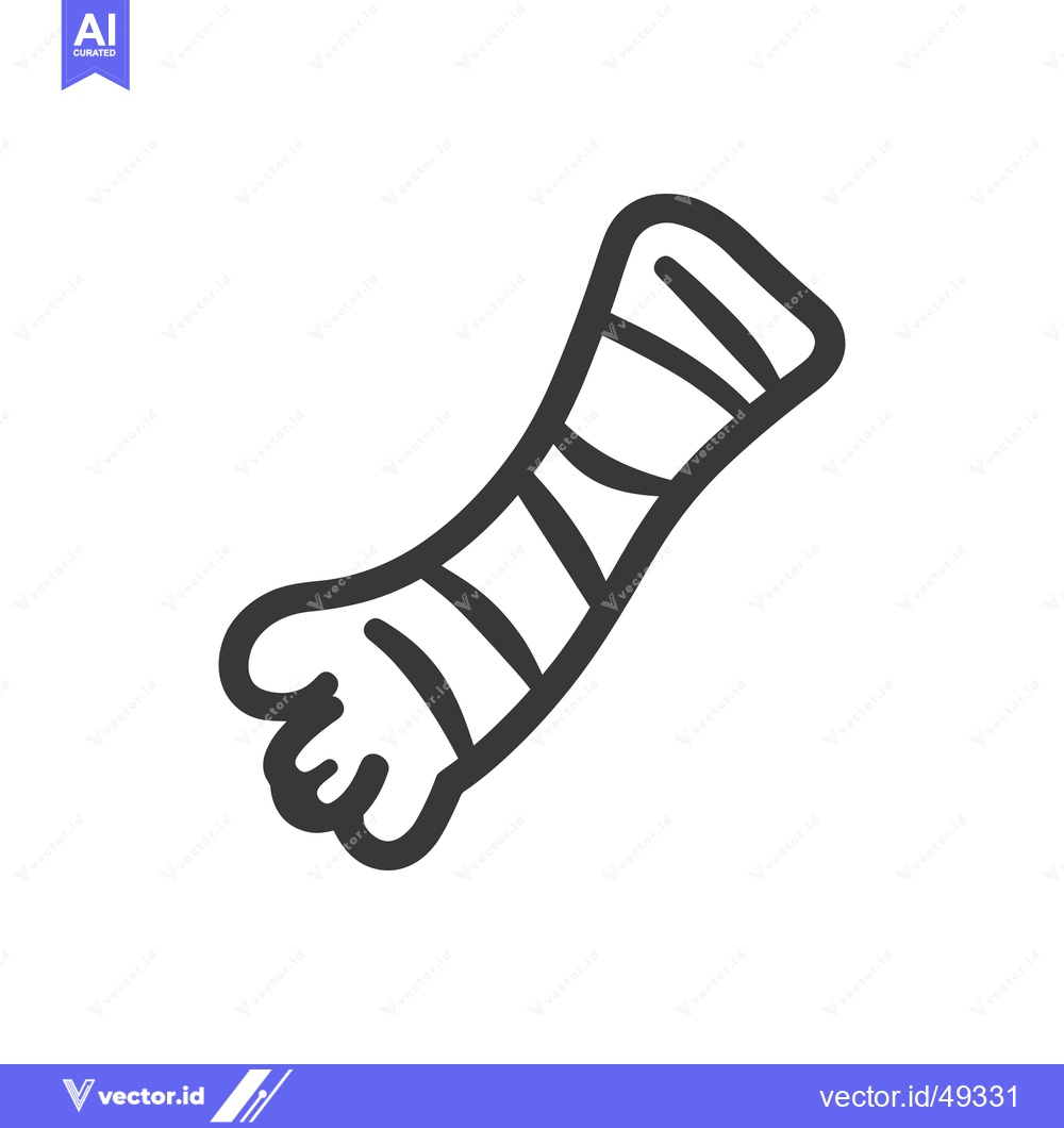 Premium Vector of An illustrated arm with a wrapped cast for injury recovery