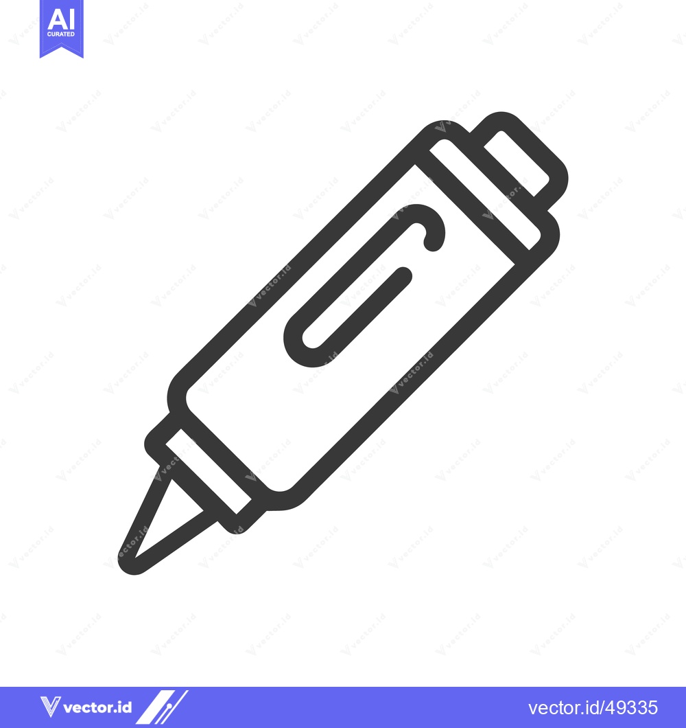 Premium Vector dari Minimalist Crayon Icon: Bold Outline on White Background, Simple Desig