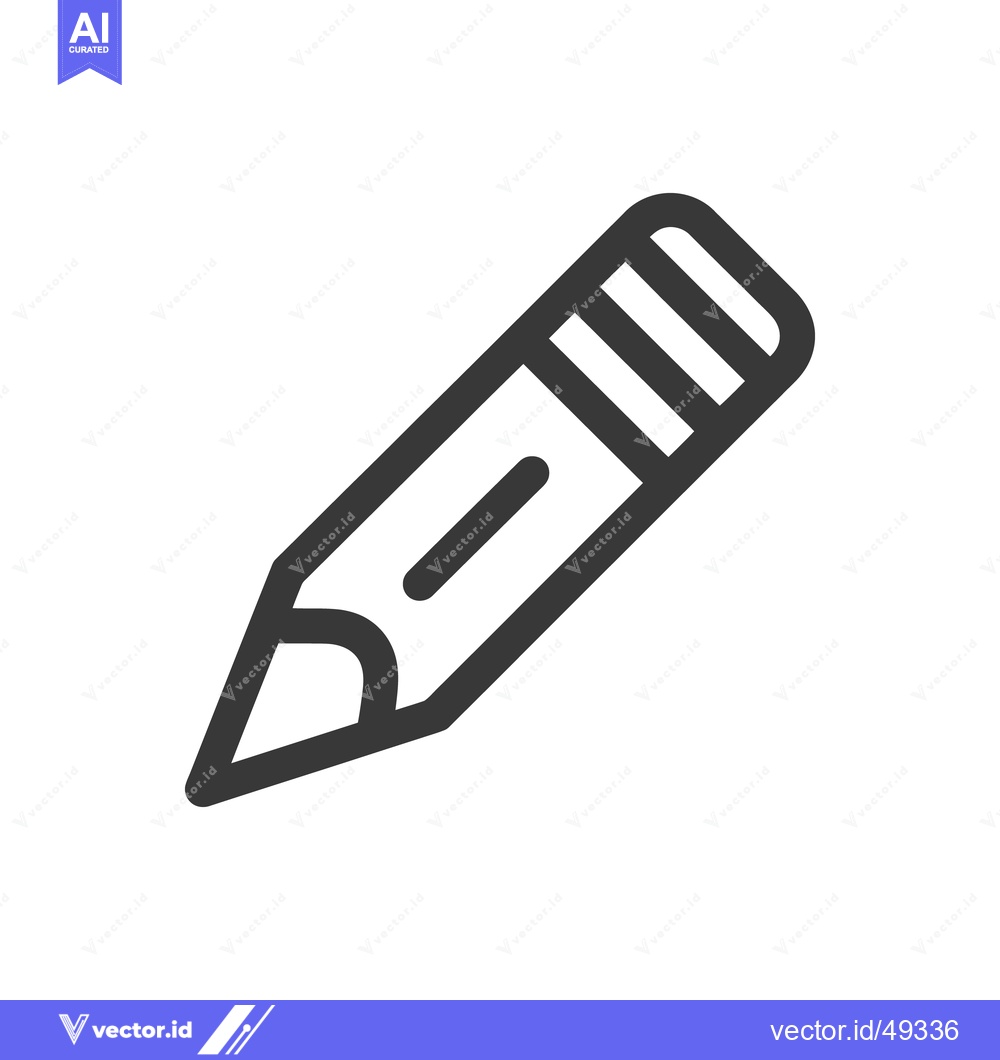Premium Vector dari Simple Dark Gray Pencil Icon on White Background, Minimalist Design