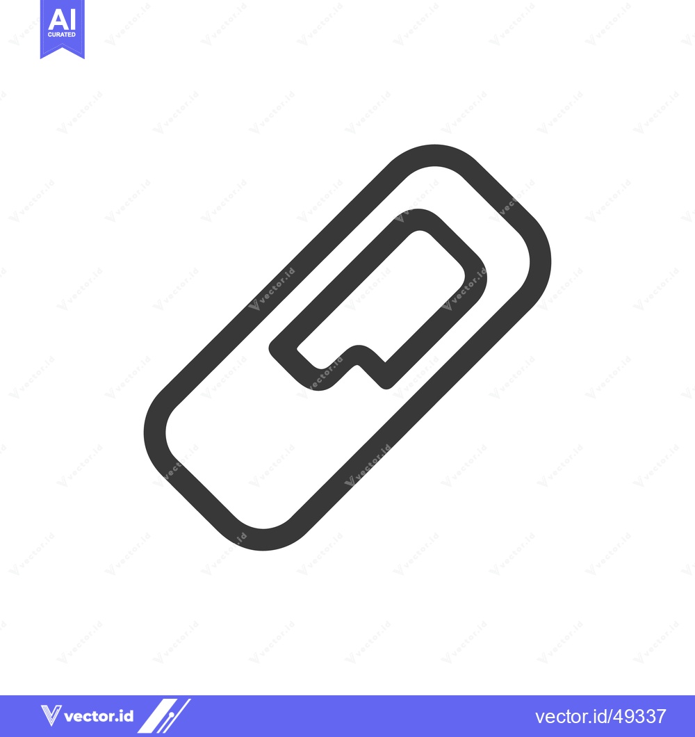 Premium Vector of Minimalist Paper Clip Icon: Bold Outline on White Background