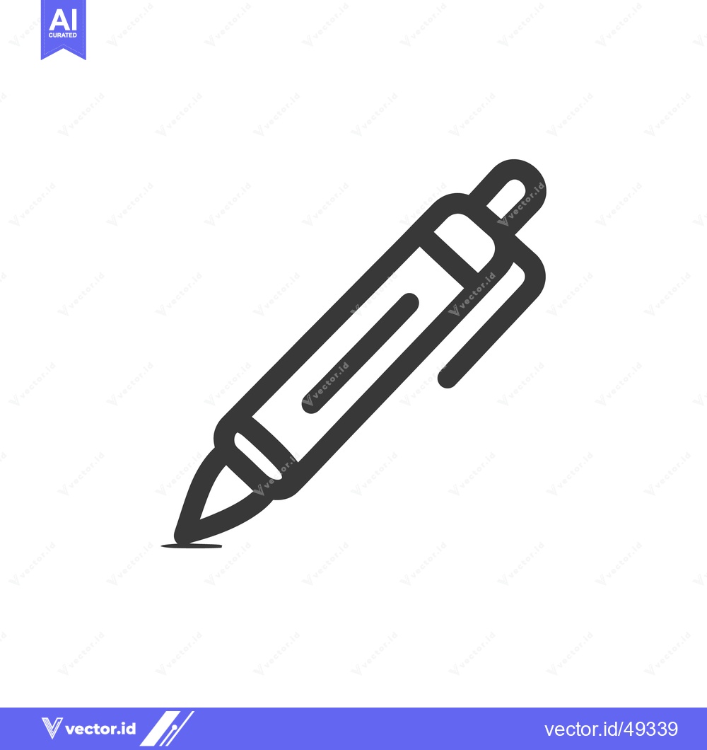 Premium Vector dari Minimalist Pen Icon: Writing Tool, Dark Gray Outline on White Backgrou