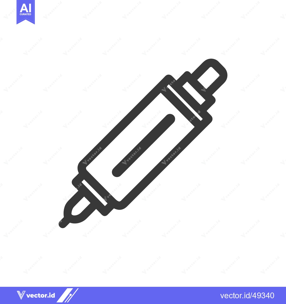 Premium Vector dari Minimalist Vector Icon of a Pen, Isolated on White Background
