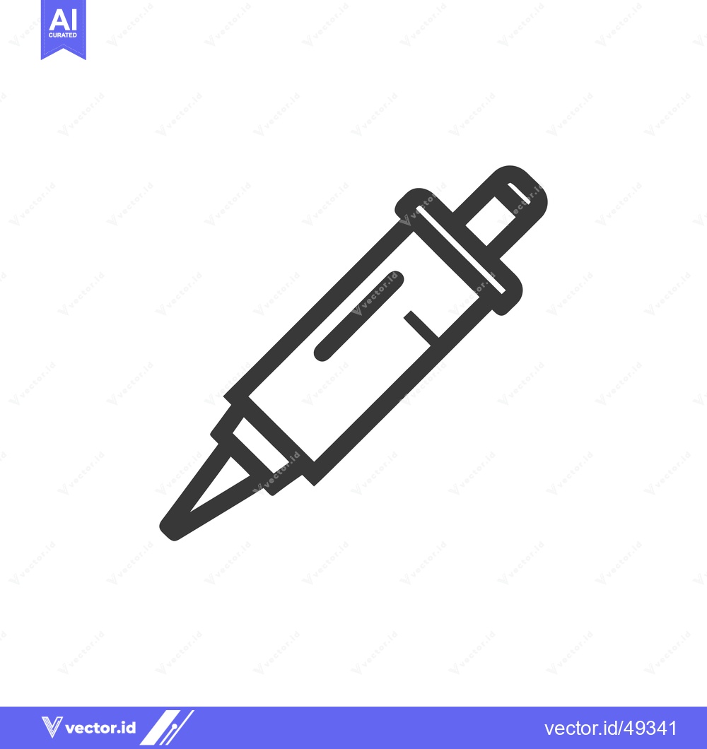 Premium Vector of Minimalist Syringe Icon: Medical Injection Tool Outline