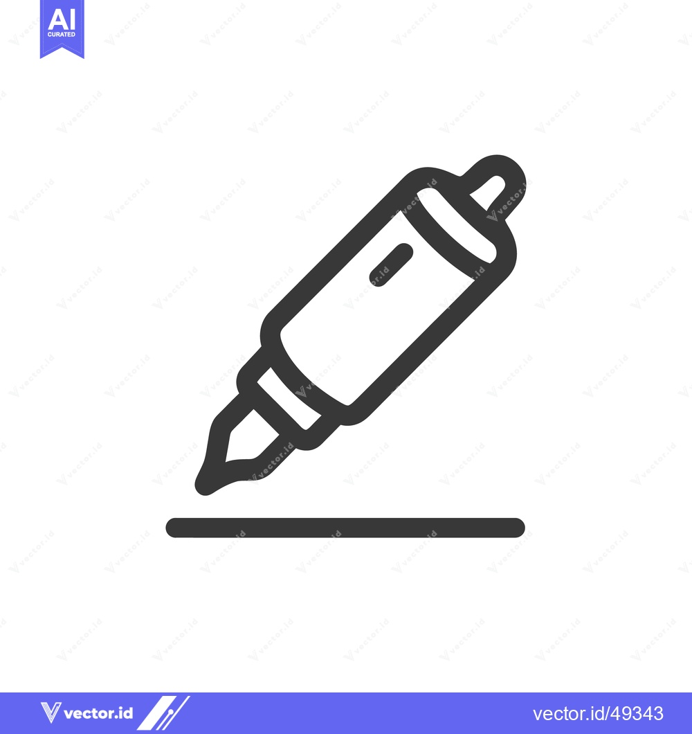 Premium Vector of Minimalist Dark Gray Marker Icon with Line on White Background