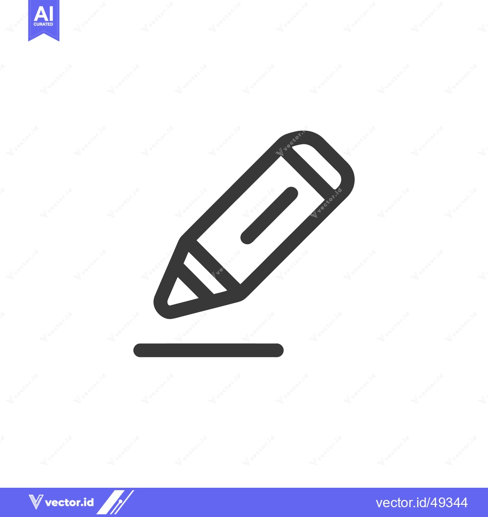 Premium Vector of Minimalist Pencil Icon: Writing, Drawing, and Creativity Symbol on Whi
