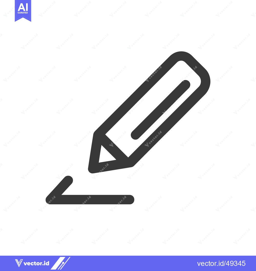 Premium Vector dari Minimalist Pencil Icon: Dark Gray Line Drawing on White Background