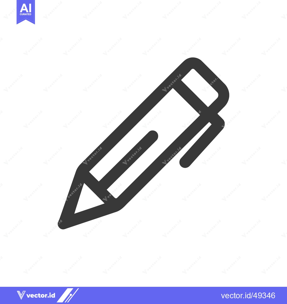 Premium Vector dari Bold Outline Icon: Sleek Gray Pencil on White Background