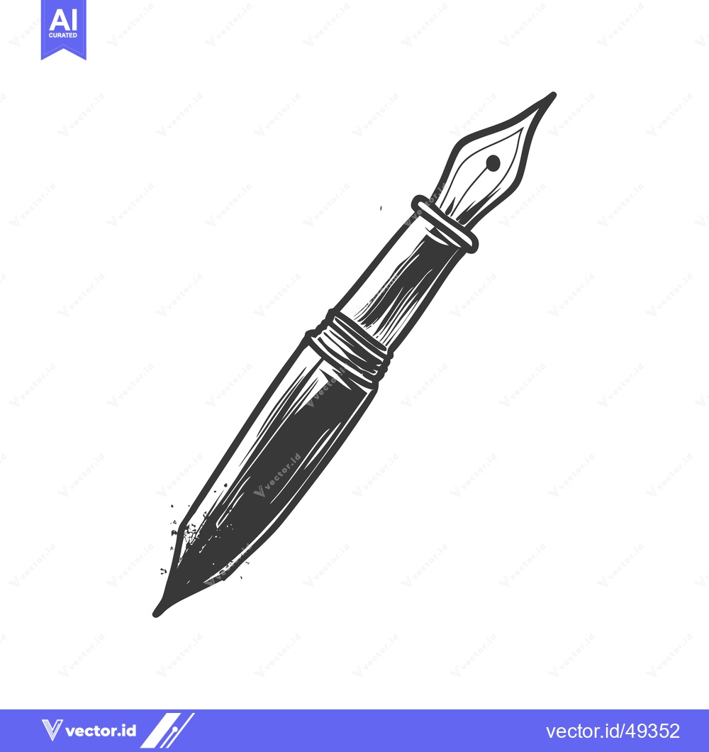 Premium Vector dari A vintage illustration of a writing pen isolated on white background