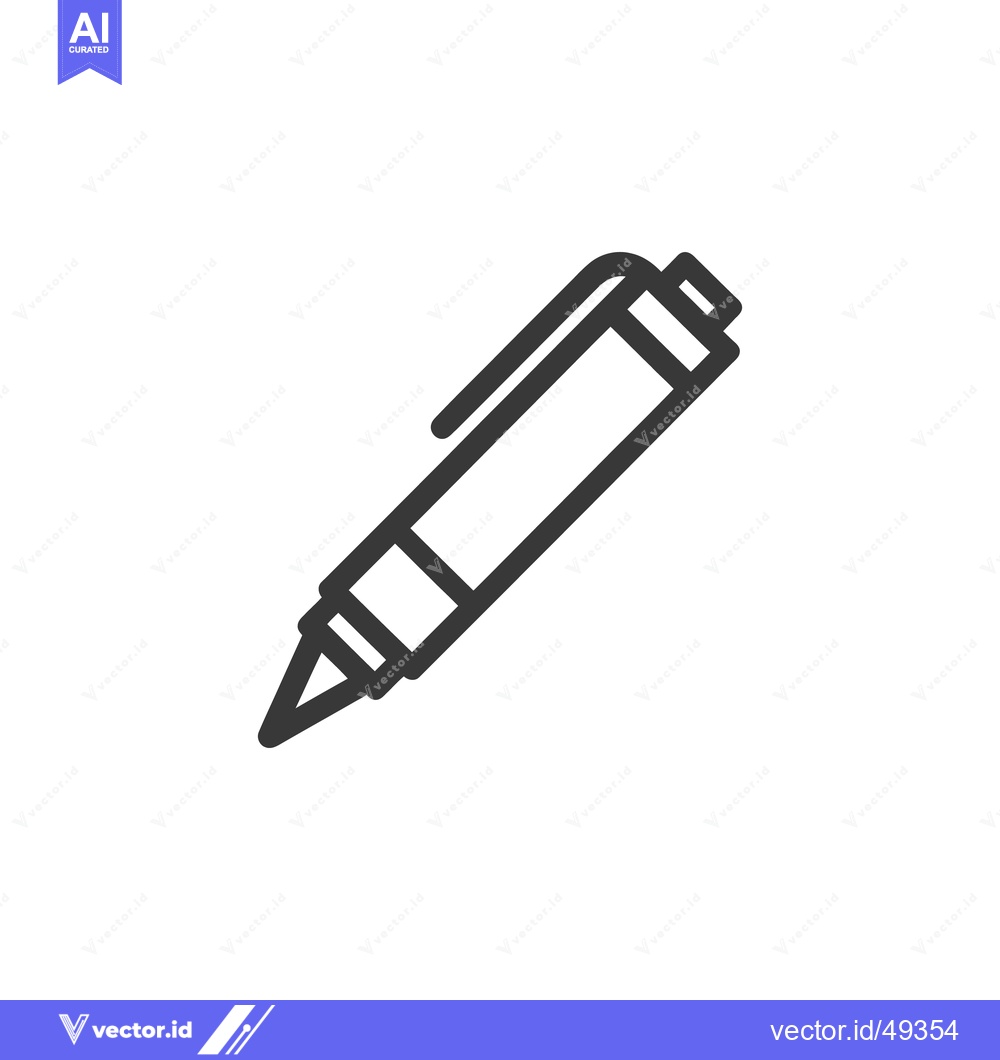 Premium Vector of Minimalist Pen Icon: Sleek Design for Writing and Creativity
