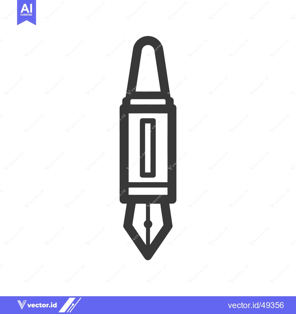 Premium Vector of Elegant Fountain Pen Icon: Minimalist Design for Writing and Creativit
