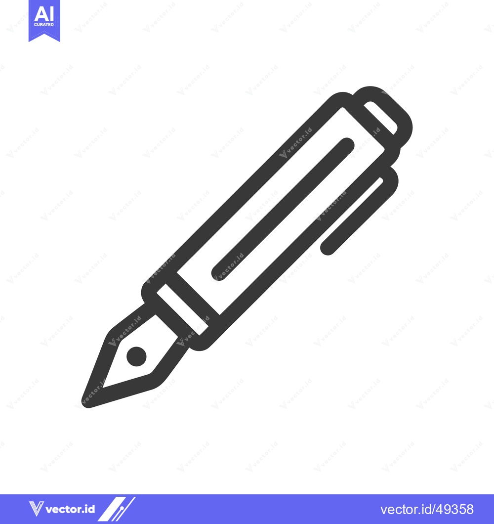 Premium Vector dari Minimalist Fountain Pen Icon: Elegant Writing Tool Symbol