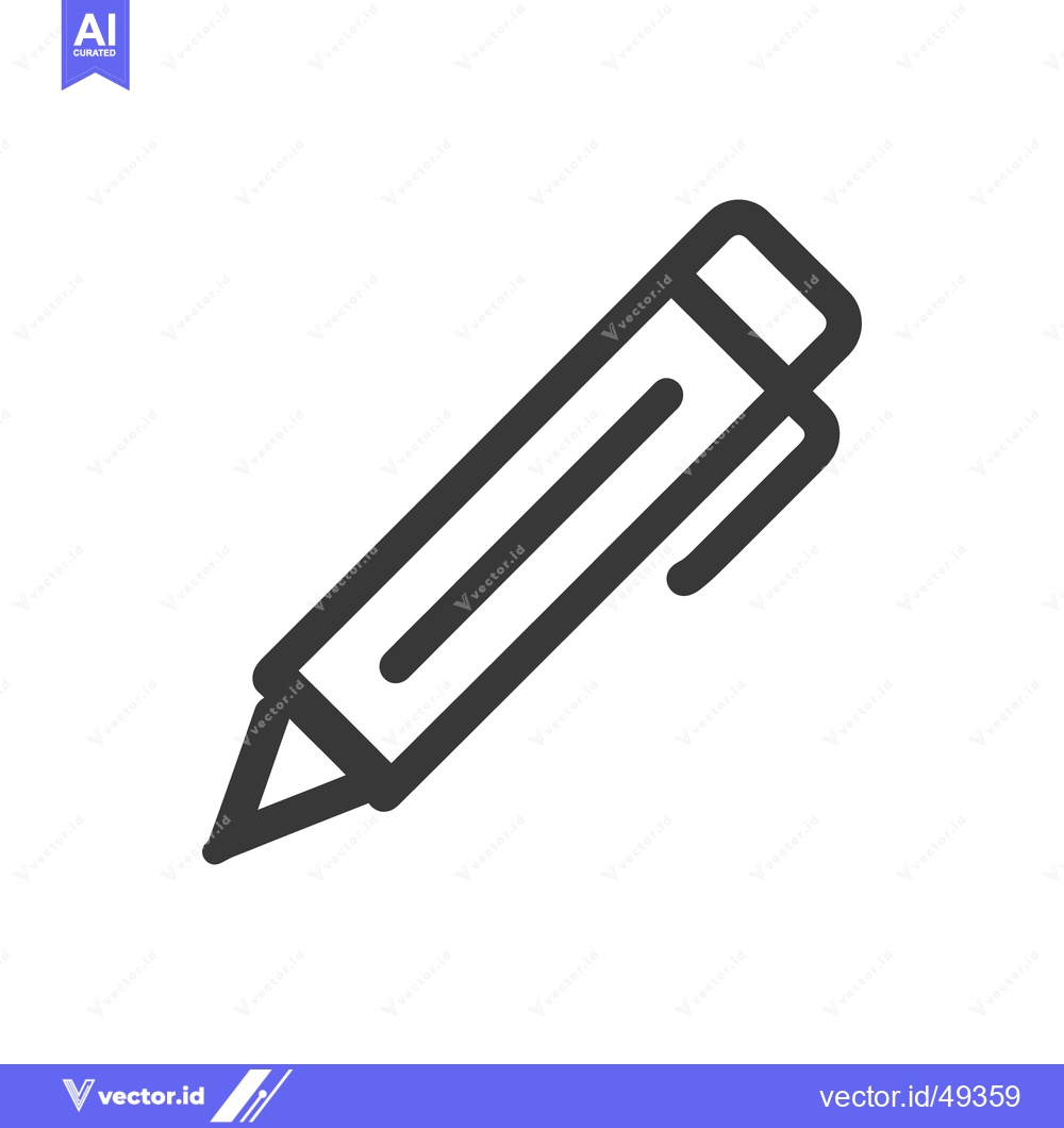 Premium Vector dari Bold Outline Pen Icon on White Background, Minimalist Design