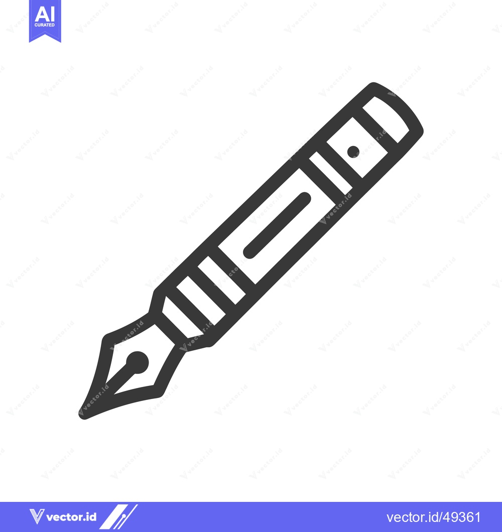 Premium Vector dari Elegant Fountain Pen Icon: Classic Writing Tool Symbol, Minimalist Des