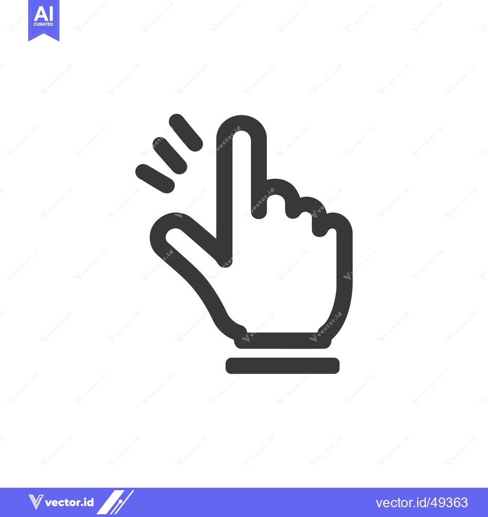Premium Vector dari Clicking Hand Icon: Bold Line Art with Action Indication