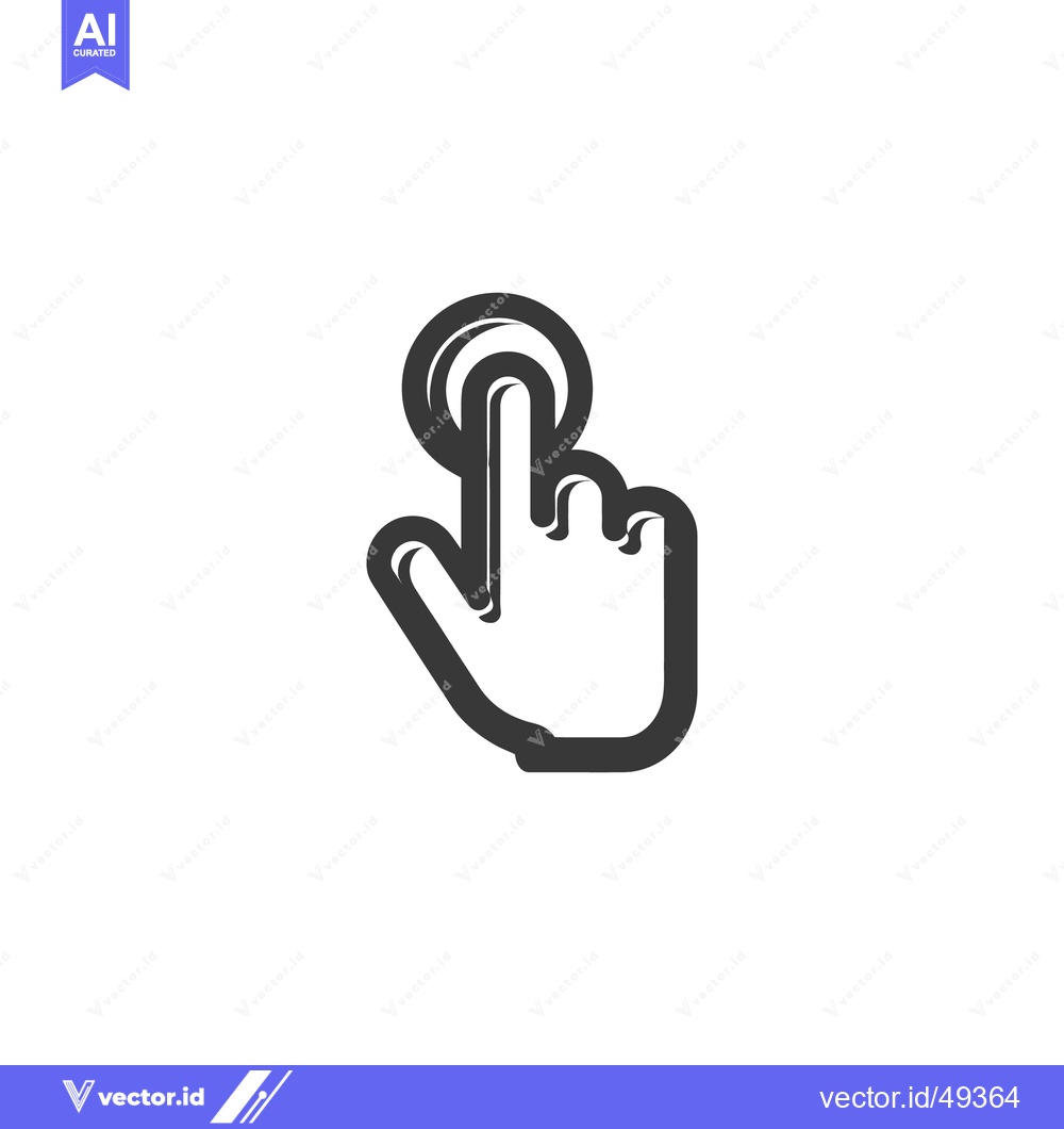 Premium Vector of Stylized Hand Icon: Finger Tapping or Pressing Button in Gray