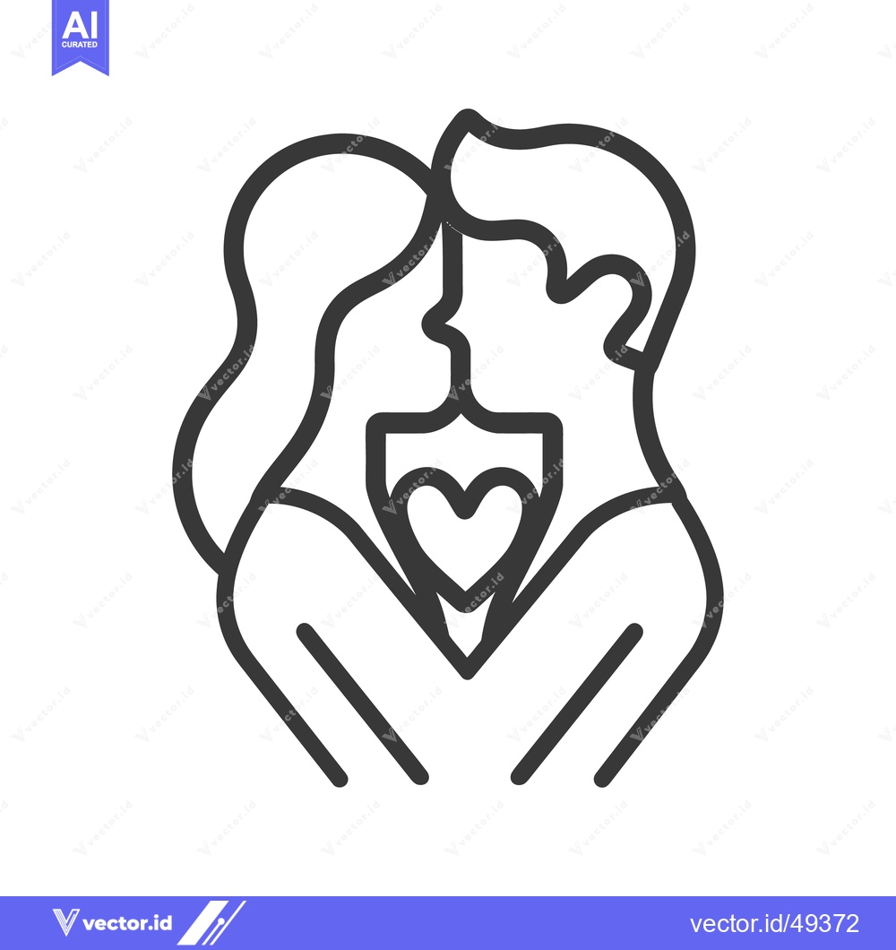 Premium Vector of A loving couple embraces each other and their affection