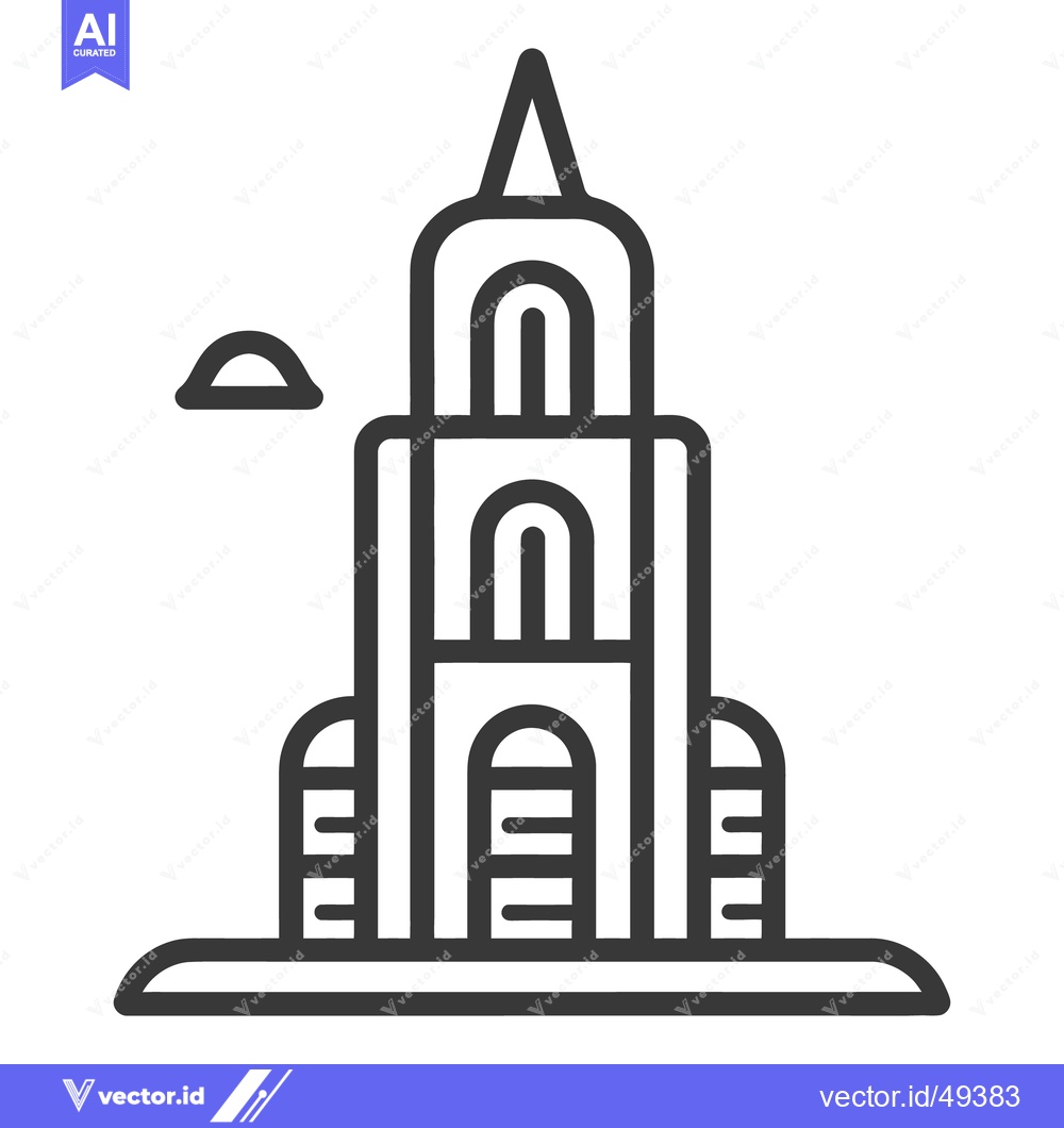 Premium Vector of An abstract illustration of a tall architectural structure with arches