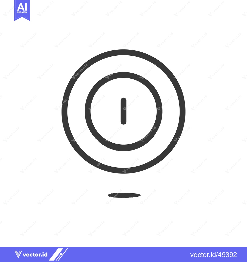 Premium Vector dari Minimalist Power Button Icon with Subtle Shadow on White Background