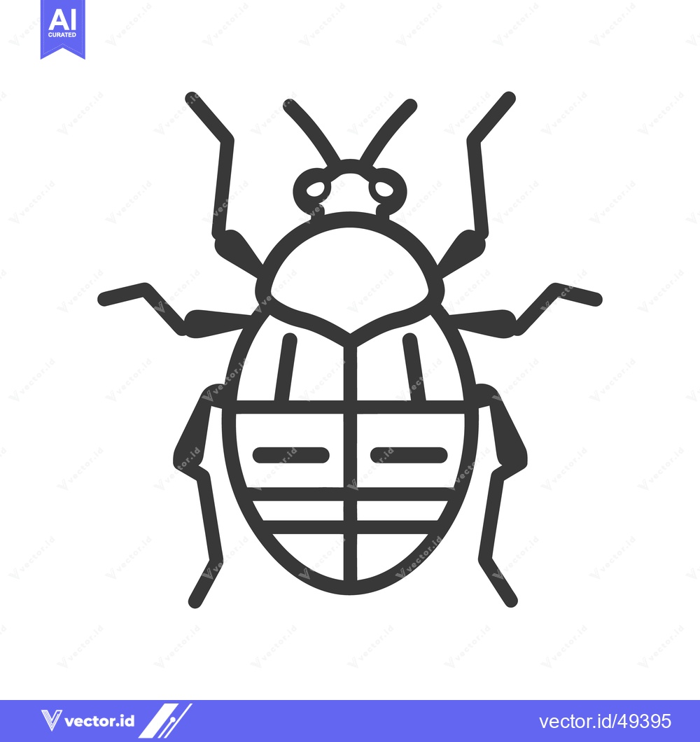 Premium Vector of A simple linear illustration depicting a stylized insect or bug