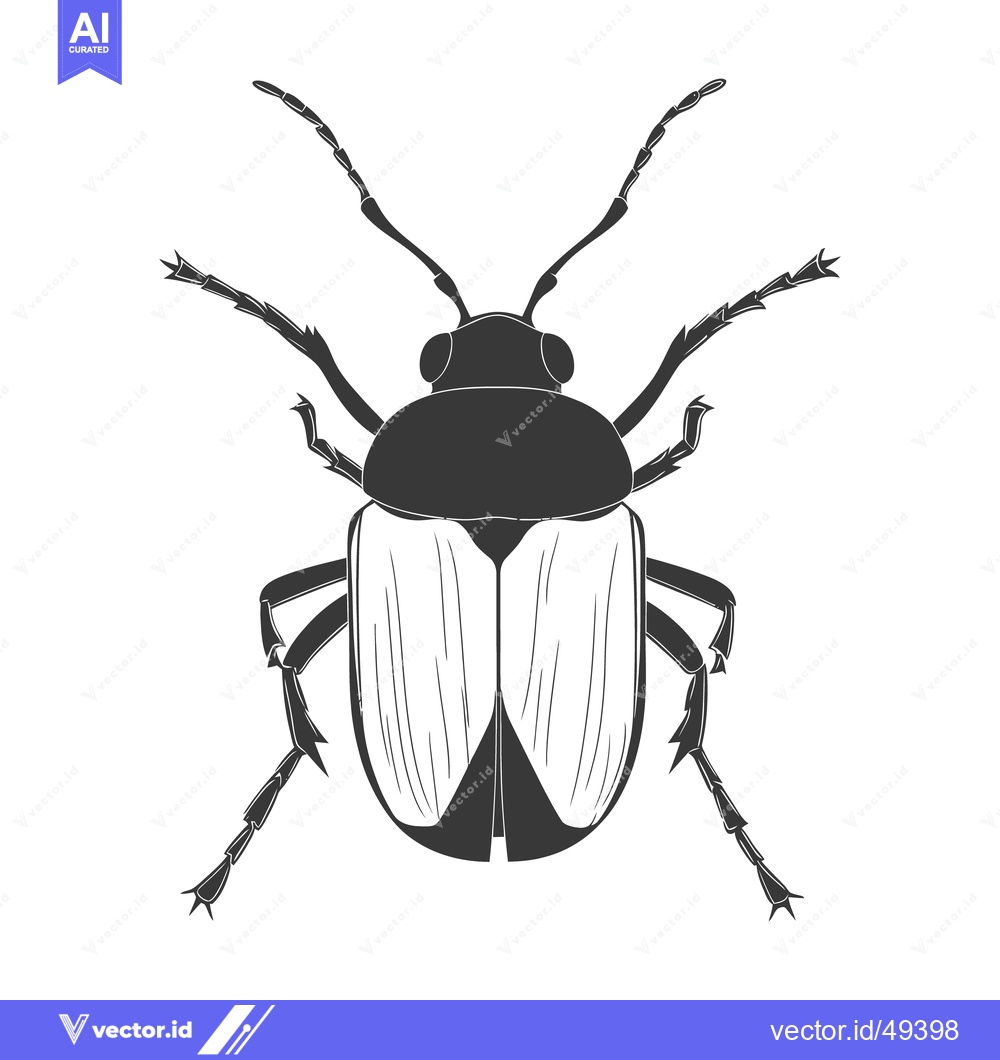 Premium Vector dari A detailed illustration of an insect beetle on a white background