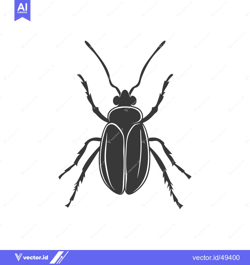 Premium Vector of Simple graphic illustration of a black insect beetle on white backgrou