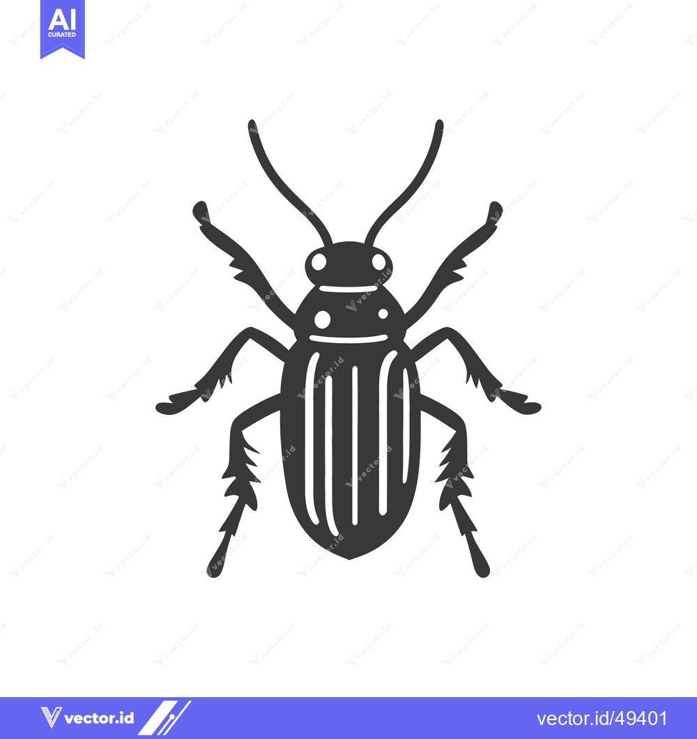 Premium Vector of A stylized illustration of a dark insect on a white background