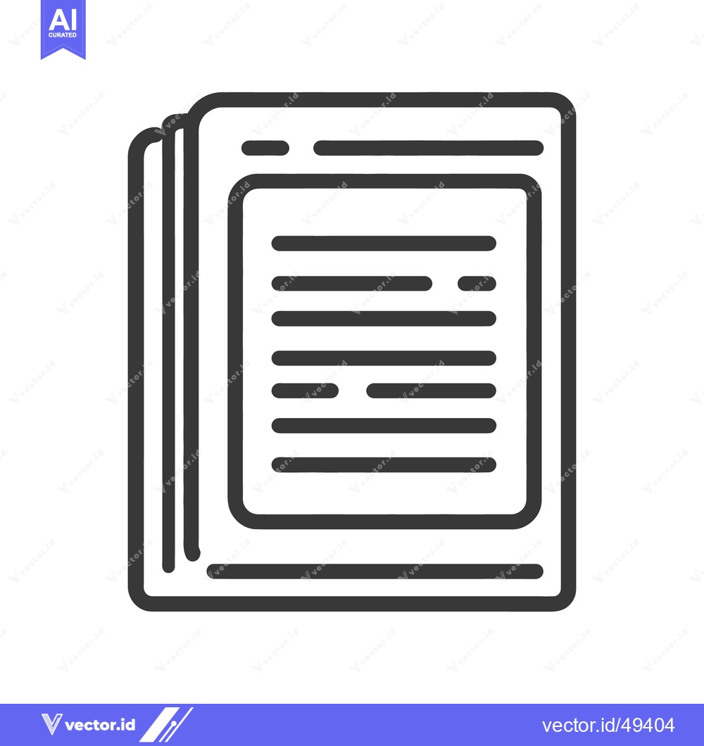 Premium Vector dari Stacked Documents Icon: Minimalist Design with Rounded Corners and Tex