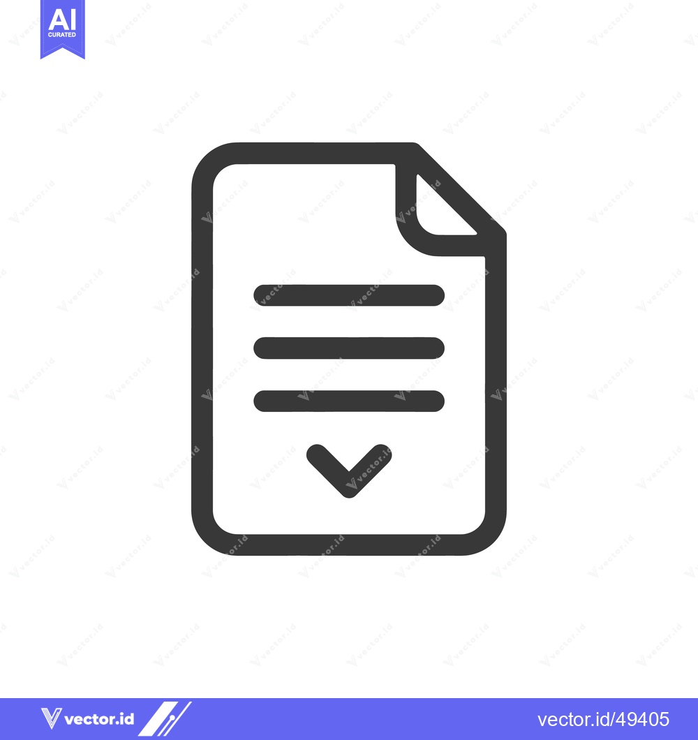 Premium Vector of Download Document Icon: Minimalist Design with Arrow and Lines