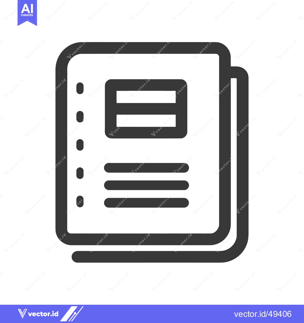 Premium Vector dari Minimalist Notebook Icon with Rounded Edges and Content Lines