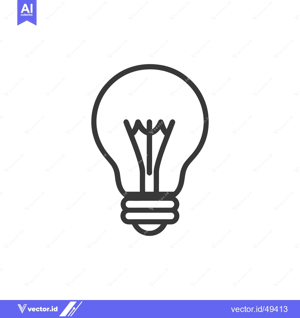 Premium Vector dari A simple outlined illustration of a light bulb icon