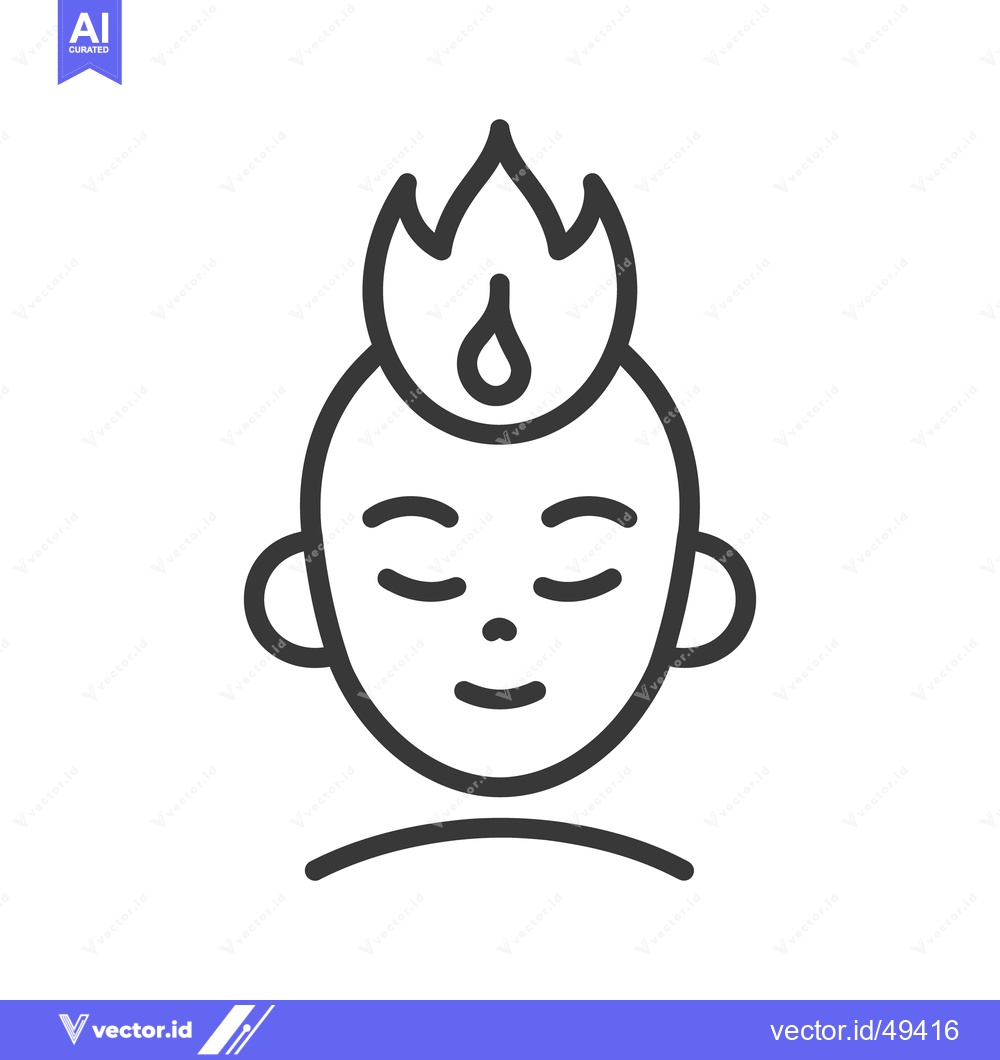 Premium Vector of The icon depicts a person with a flame atop their head