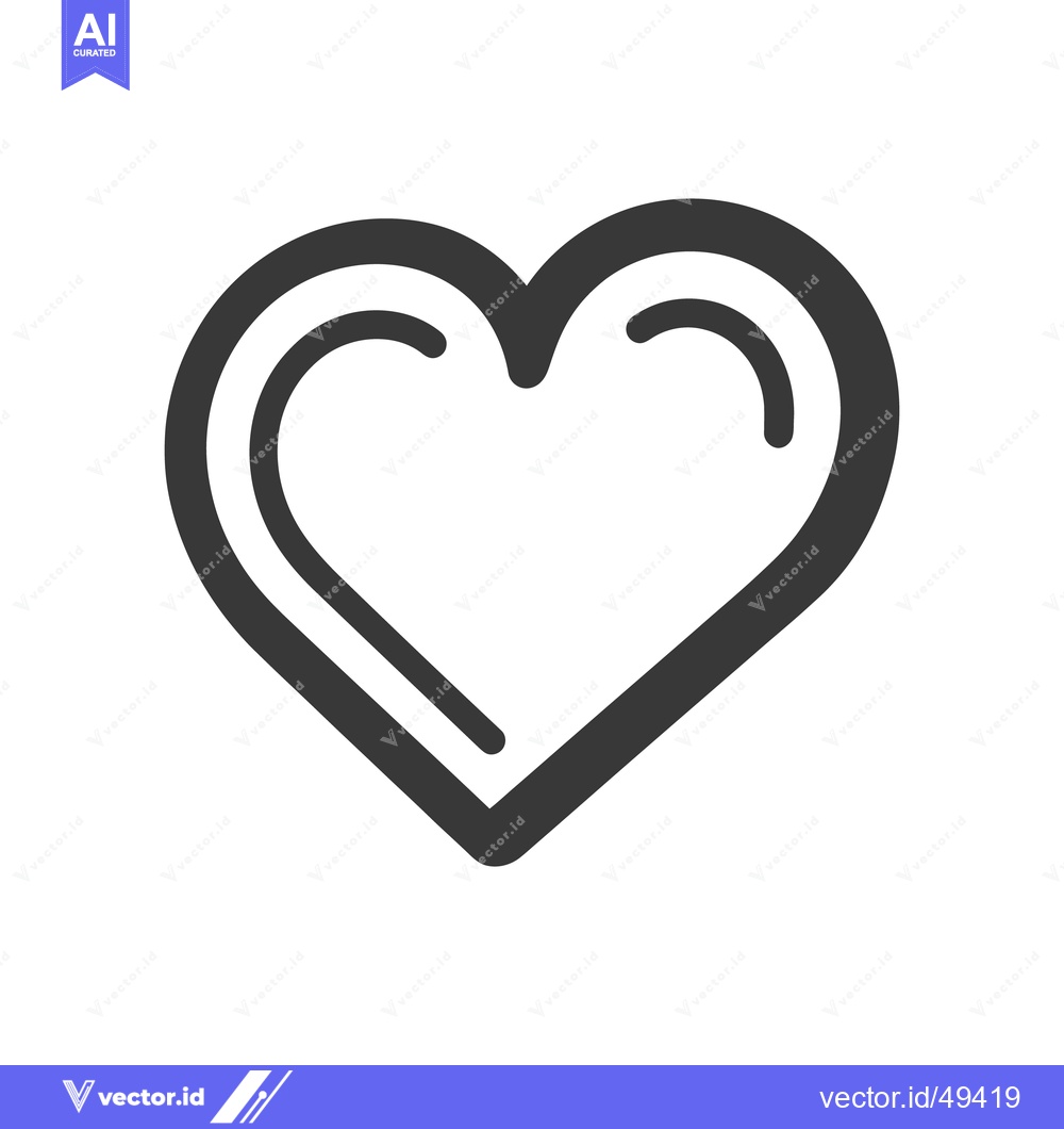 Premium Vector dari A simple graphic image of a heart in grayscale color