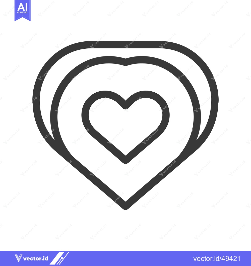 Premium Vector dari Simple stylized depiction of a heart shape within other hearts