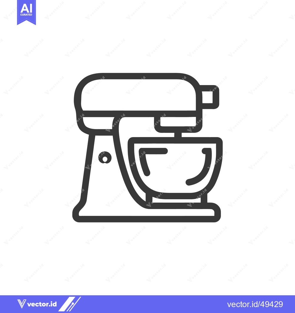 Premium Vector dari Minimalist Stand Mixer Icon: Clean Line Art for Baking Concepts
