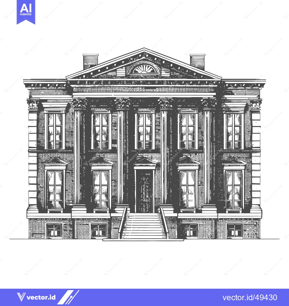 Premium Vector dari Grand Classical Style Building Architectural Drawing