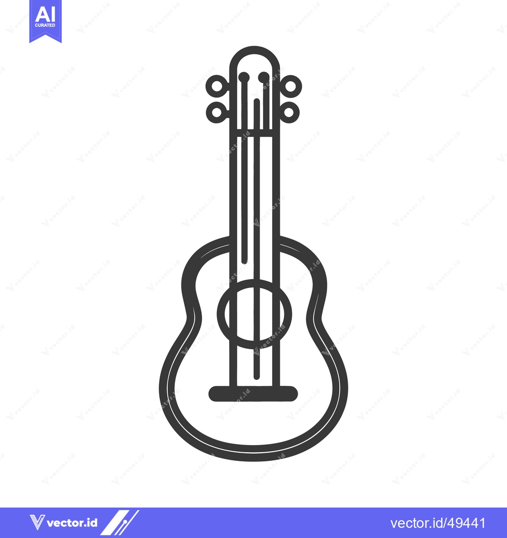 Premium Vector dari A Simple Minimalist Illustration Depicting A Small Stringed Instrument
