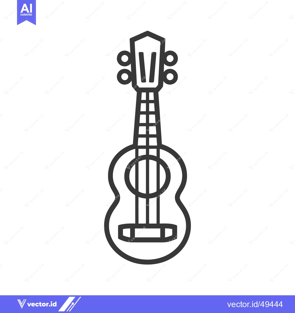 Premium Vector of A simple illustration of a ukulele against a white backdrop