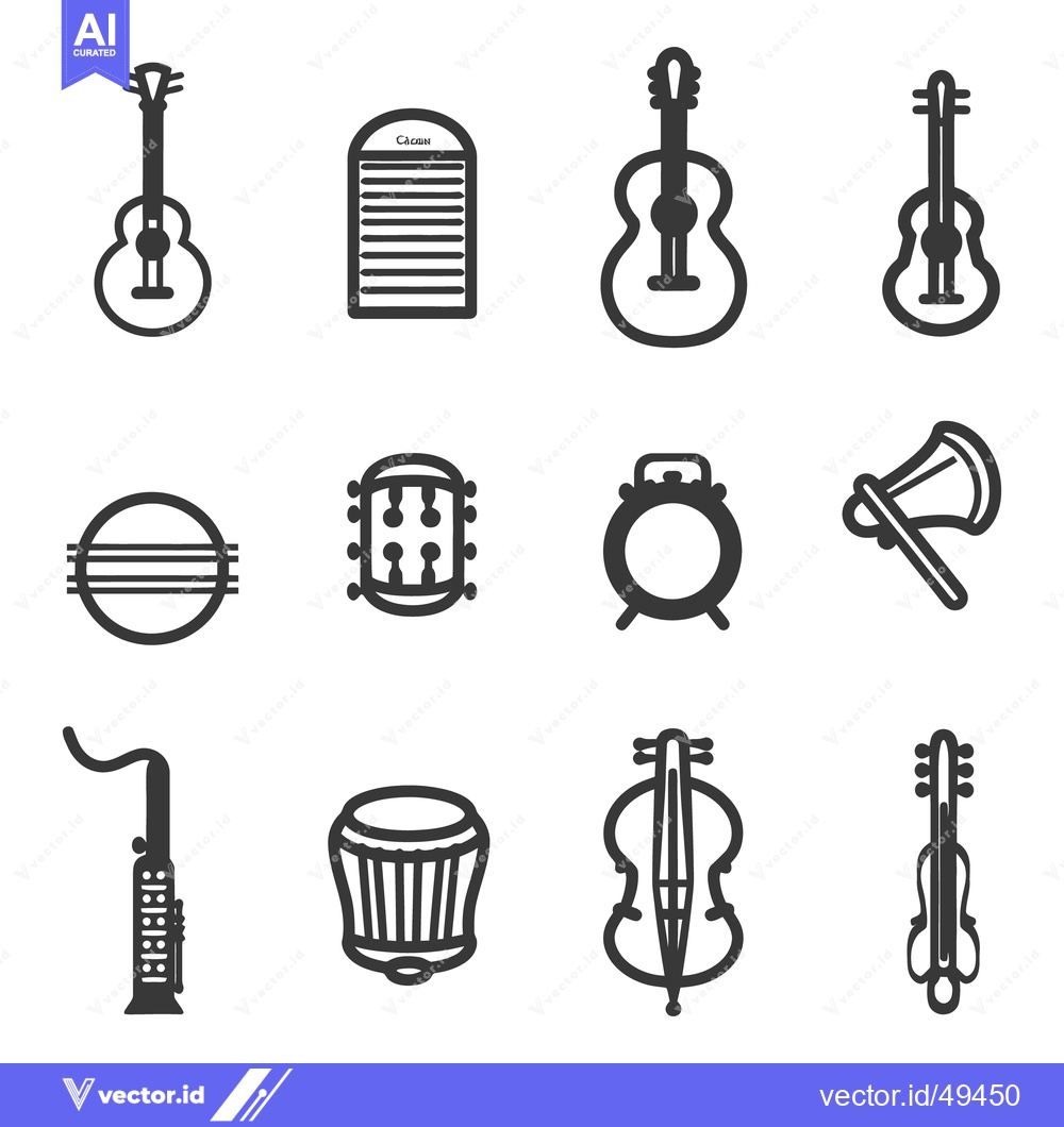 Premium Vector of Various Musical Instruments Illustrated In A Simple Flat Style