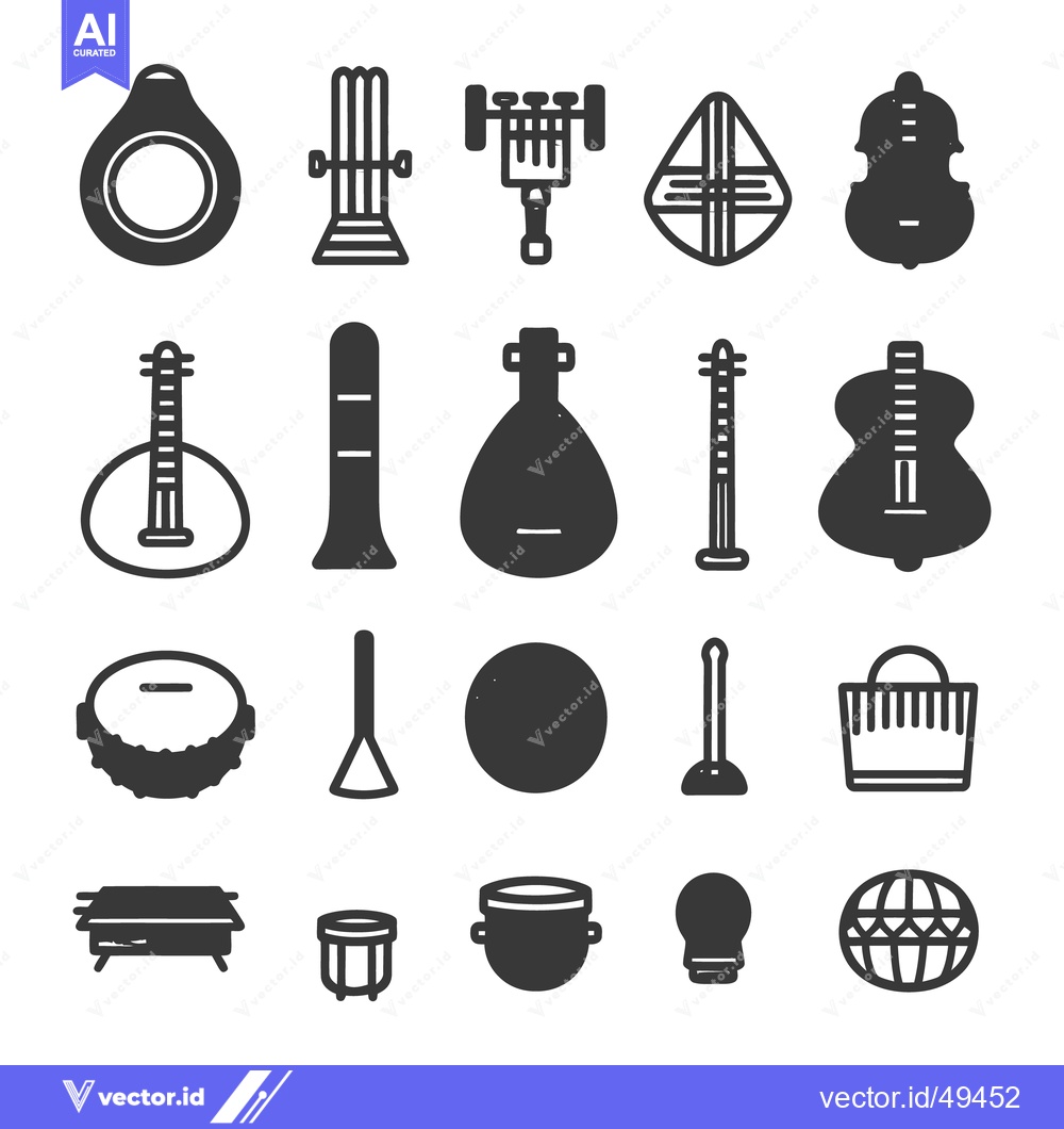 Premium Vector of Many different types of musical instruments in minimalist outlines