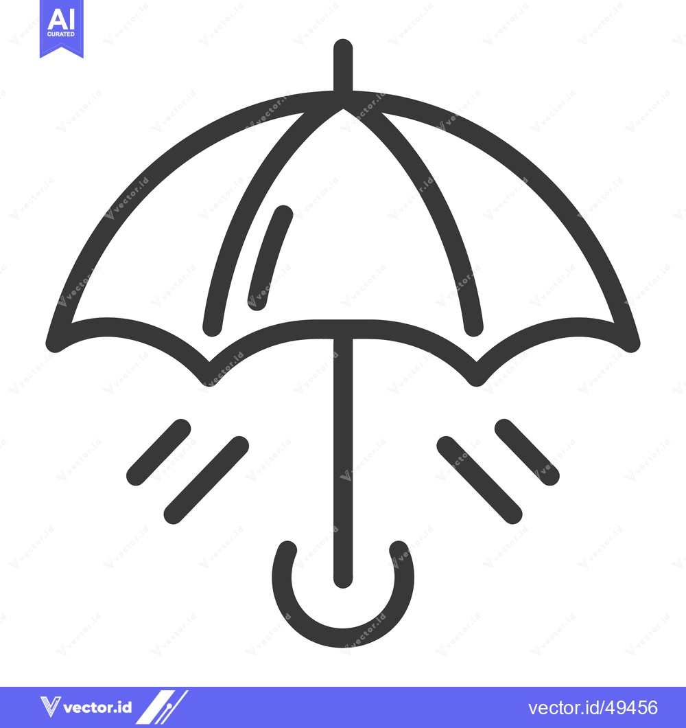 Premium Vector of An illustrated umbrella protecting from falling lines representing rai