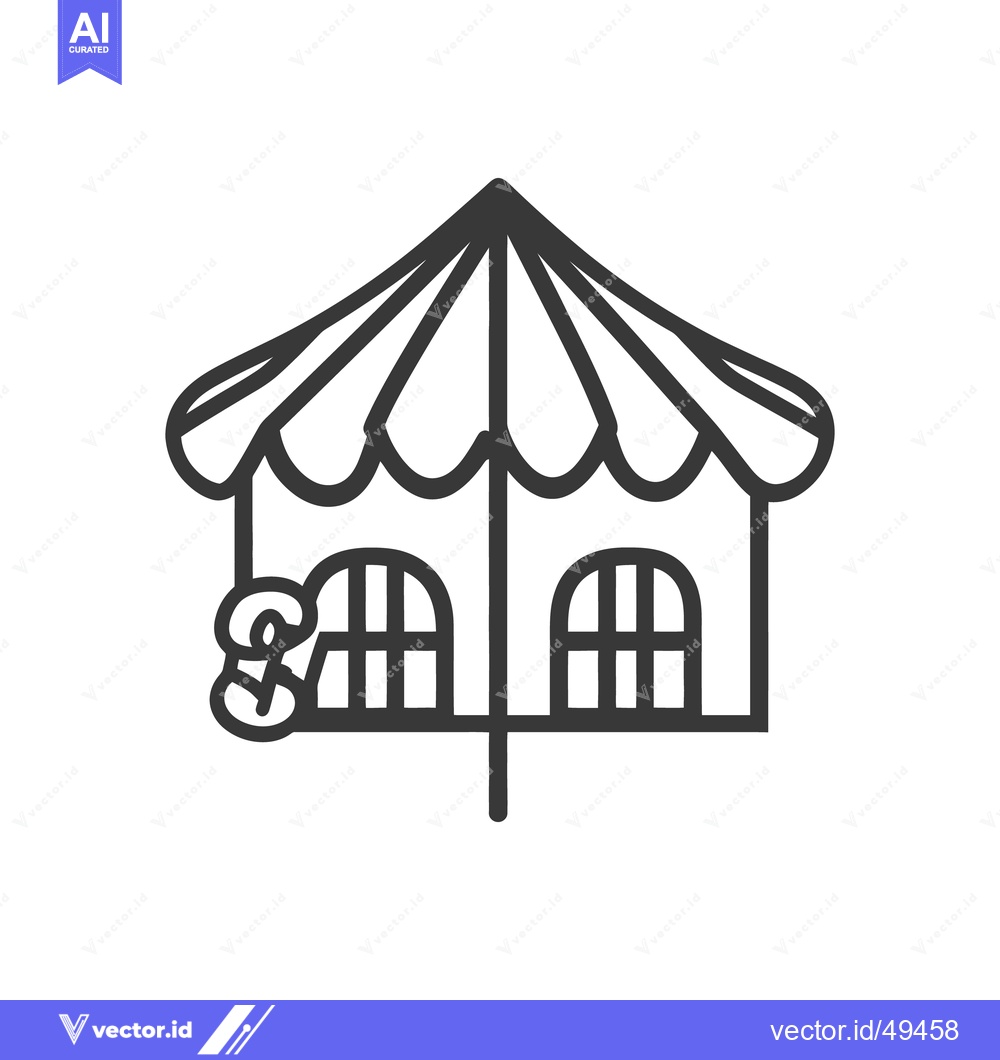 Premium Vector dari A simple line art illustration depicting a merry go round