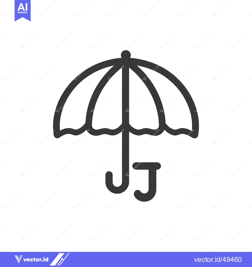 Premium Vector of A stylized black umbrella design with two capital letter j symbols