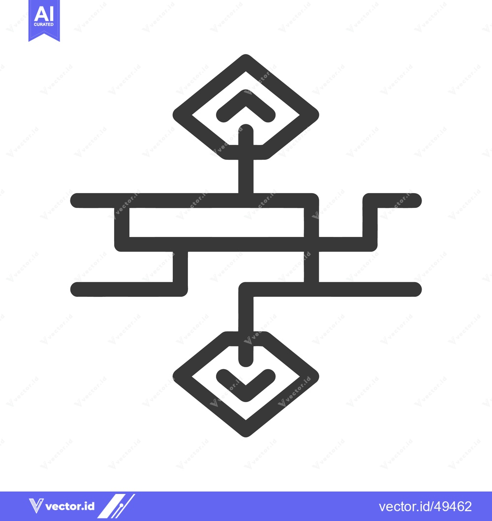 Premium Vector dari Abstract Flowchart Icon with Arrows and Interconnected Lines on White