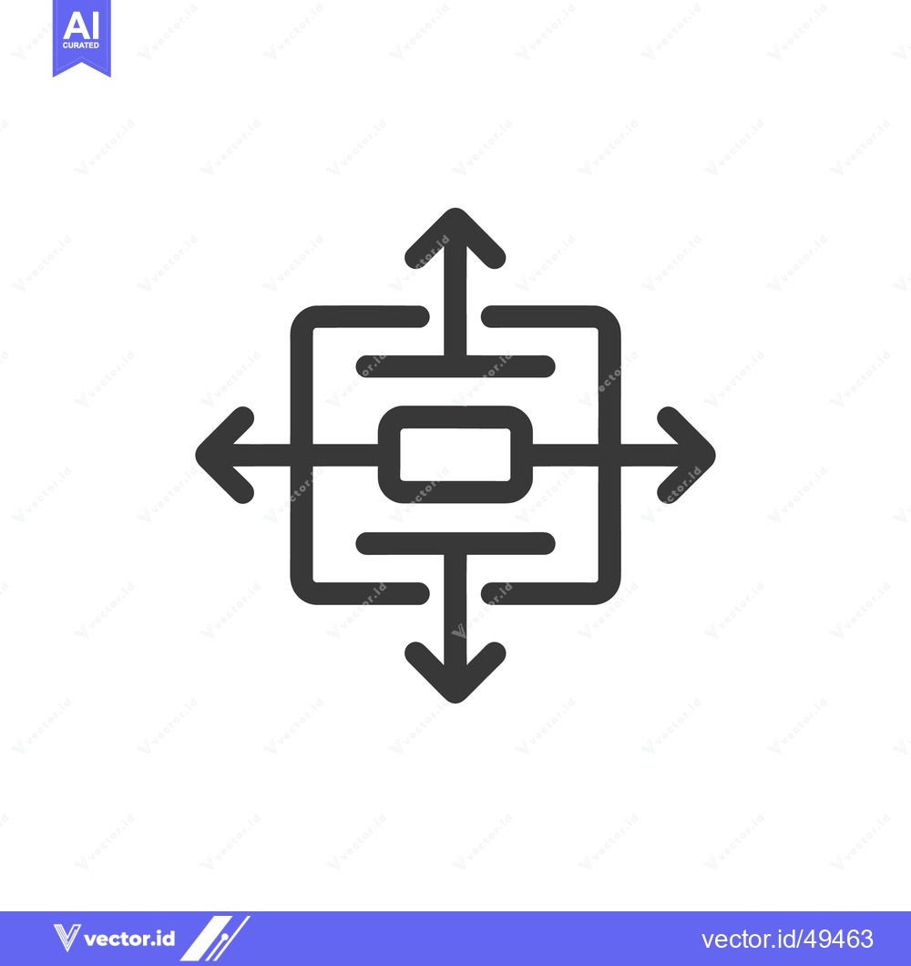Premium Vector dari Expand Icon: Square with Arrows Pointing Outward in Four Directions